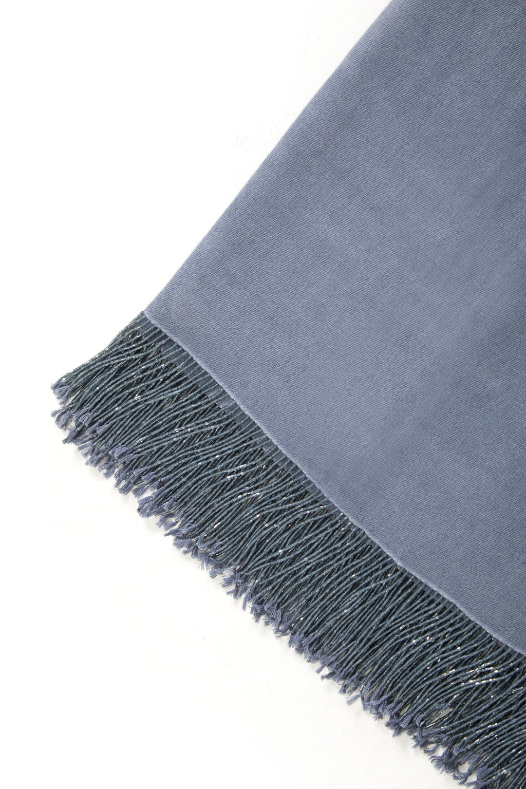 Grey Pashmina Shawl with Beaded Tassels