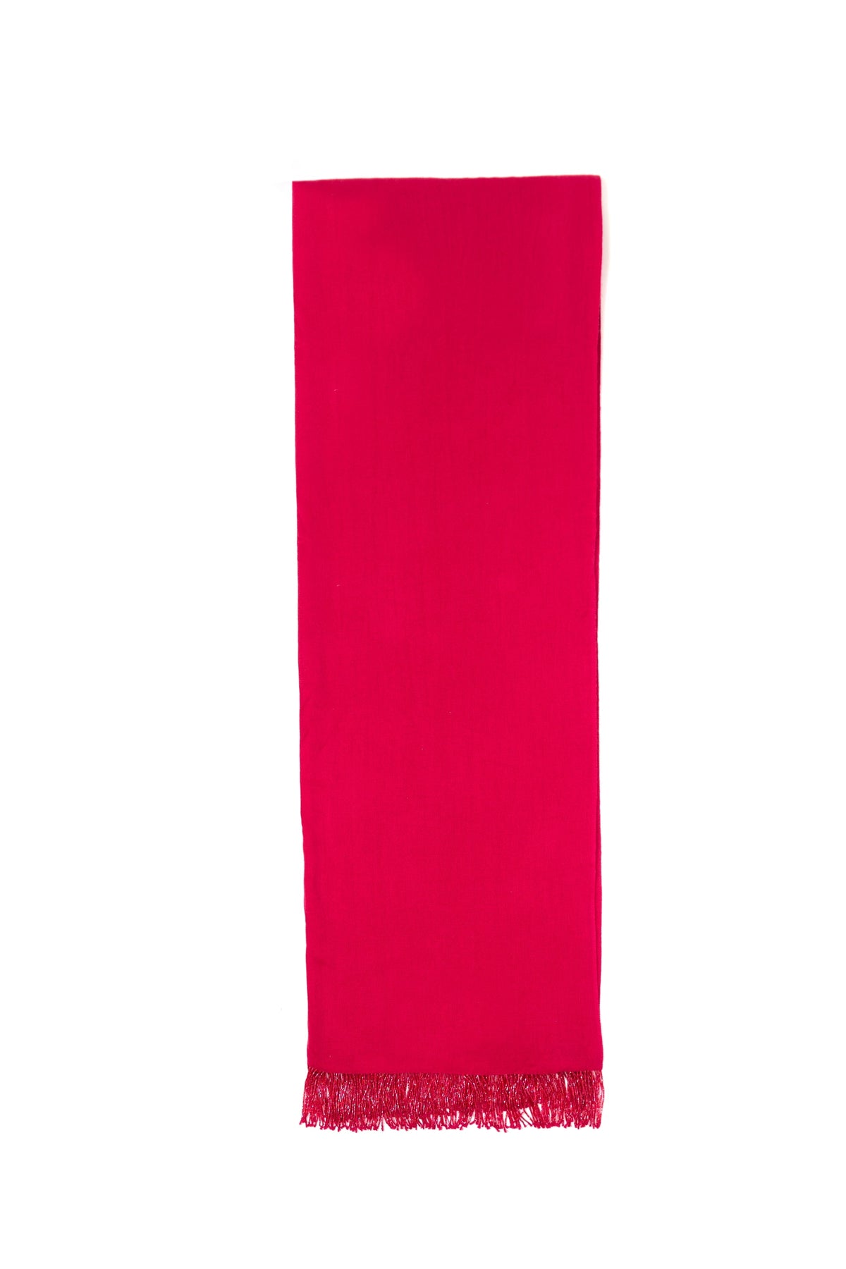 Châle pashmina fuchsia à pompons perlés