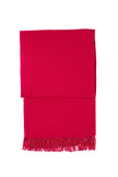 Châle pashmina fuchsia à pompons perlés