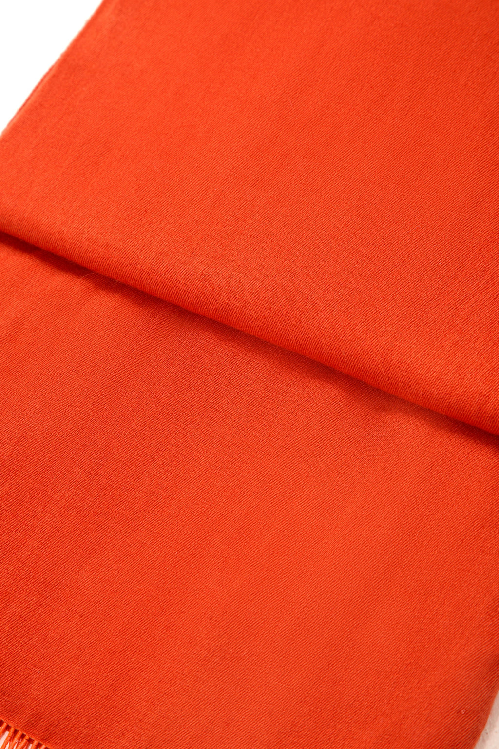 Orange Pashmina Shawl with Beaded Tassels