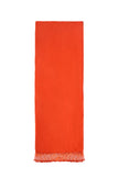 Orange Pashmina Shawl with Beaded Tassels