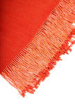 Orange Pashmina Shawl with Beaded Tassels