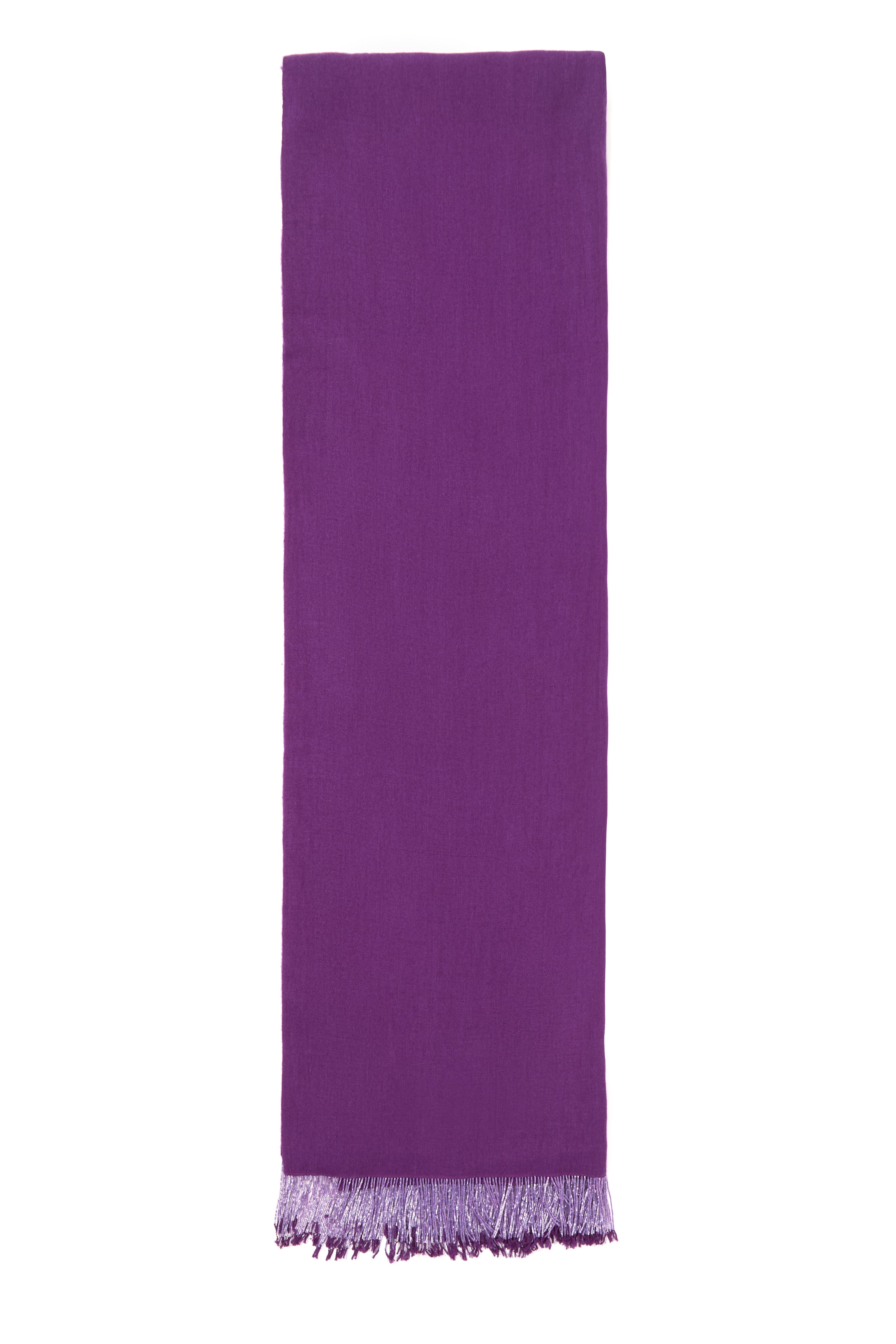 Purple Pashmina Shawl with Beaded Tassels