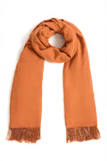 Rust Pashmina Shawl with Beaded Tassels