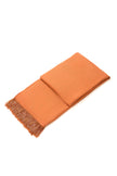 Scialle in pashmina color ruggine con nappine di perline