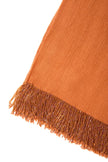 Scialle in pashmina color ruggine con nappine di perline