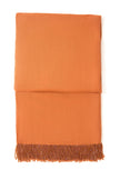 Scialle in pashmina color ruggine con nappine di perline
