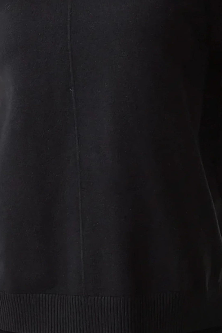 Ensemble pull à col roulé et pantalon en maille noir