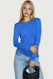 Royal Blue Round Neck Long Sleeve Top