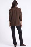 Brown Blazer with Ruched Sleeves
