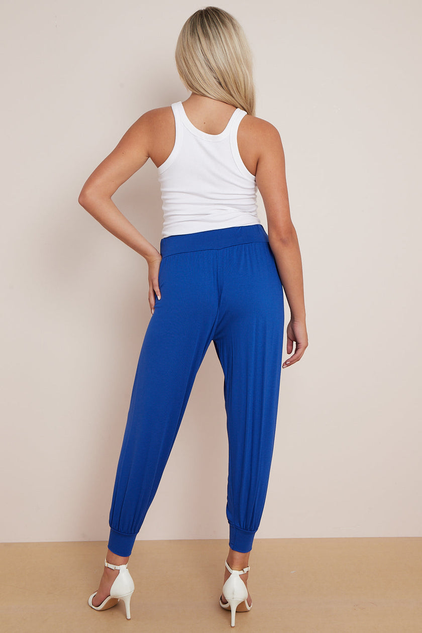 Pantaloni harem blu reale