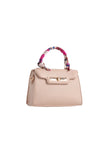 Sac à main à poignée supérieure en satin nude