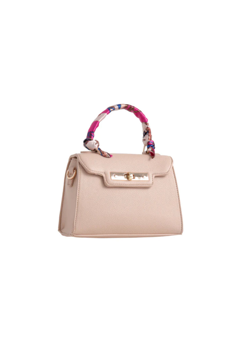 Sac à main à poignée supérieure en satin nude