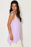 Lilac Sleeveless Top With Asymmetric Hem