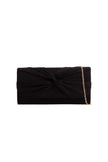 Pochette nera in camoscio con dettaglio a nodo