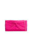 Pochette in camoscio fucsia con dettaglio a nodo