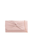 Pochette in camoscio color carne con dettaglio a nodo