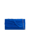 Royalblå clutch i ruskind med knudedetalje