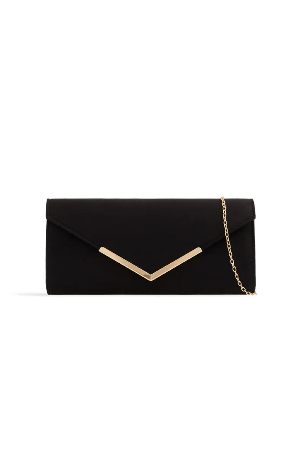 Pochette enveloppe en suédine noire