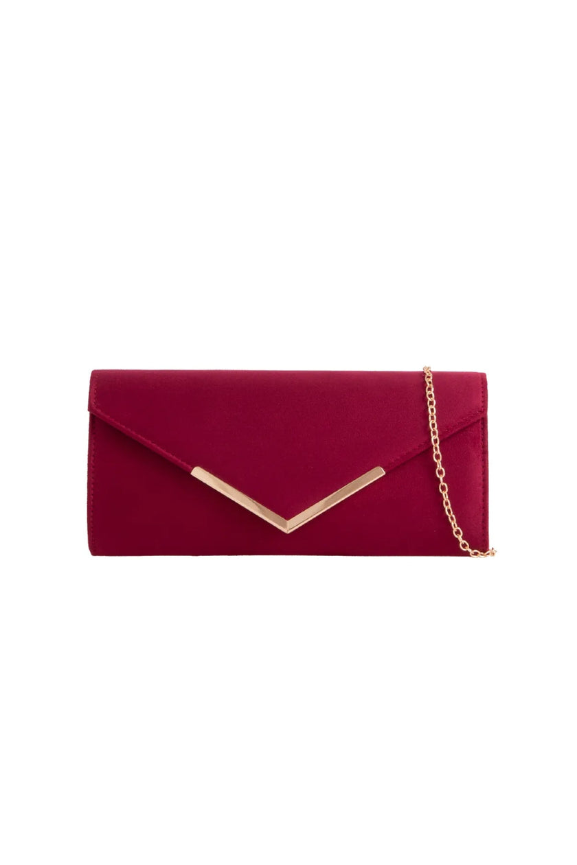 Pochette a busta in camoscio bordeaux