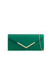 Bolso de mano tipo sobre de ante verde