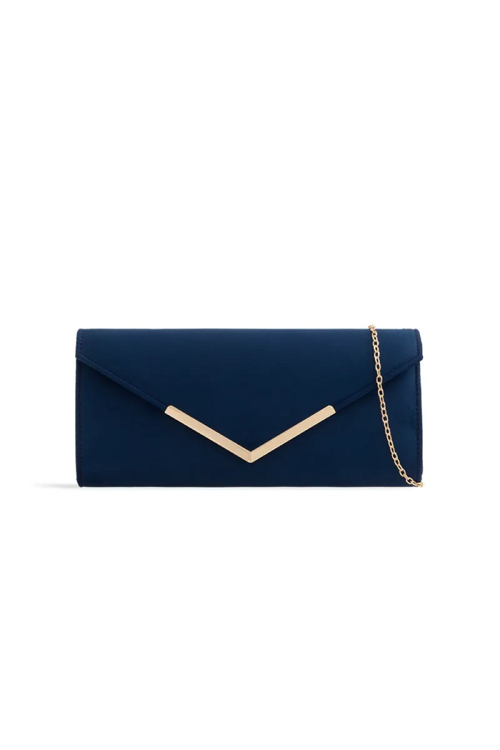 Pochette enveloppe en daim bleu marine