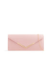 Bolso de mano tipo sobre de ante rosa