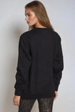Zwart luipaard-sweatshirt met goudfolieopdruk