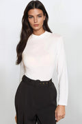 White Turtleneck Long Sleeve Top