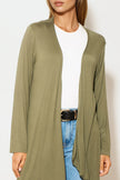 Khaki vandfaldscardigan
