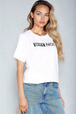 White Why Not Printed Cotton T-Shirt
