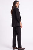 Black Blazer with Ruched Sleeves