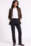 Brown Blazer with Ruched Sleeves