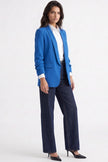 Royal Blue Blazer with Ruched Sleeves