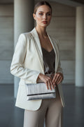 Silver Pleated Clutch Bag