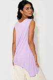 Lilac Sleeveless Top With Asymmetric Hem