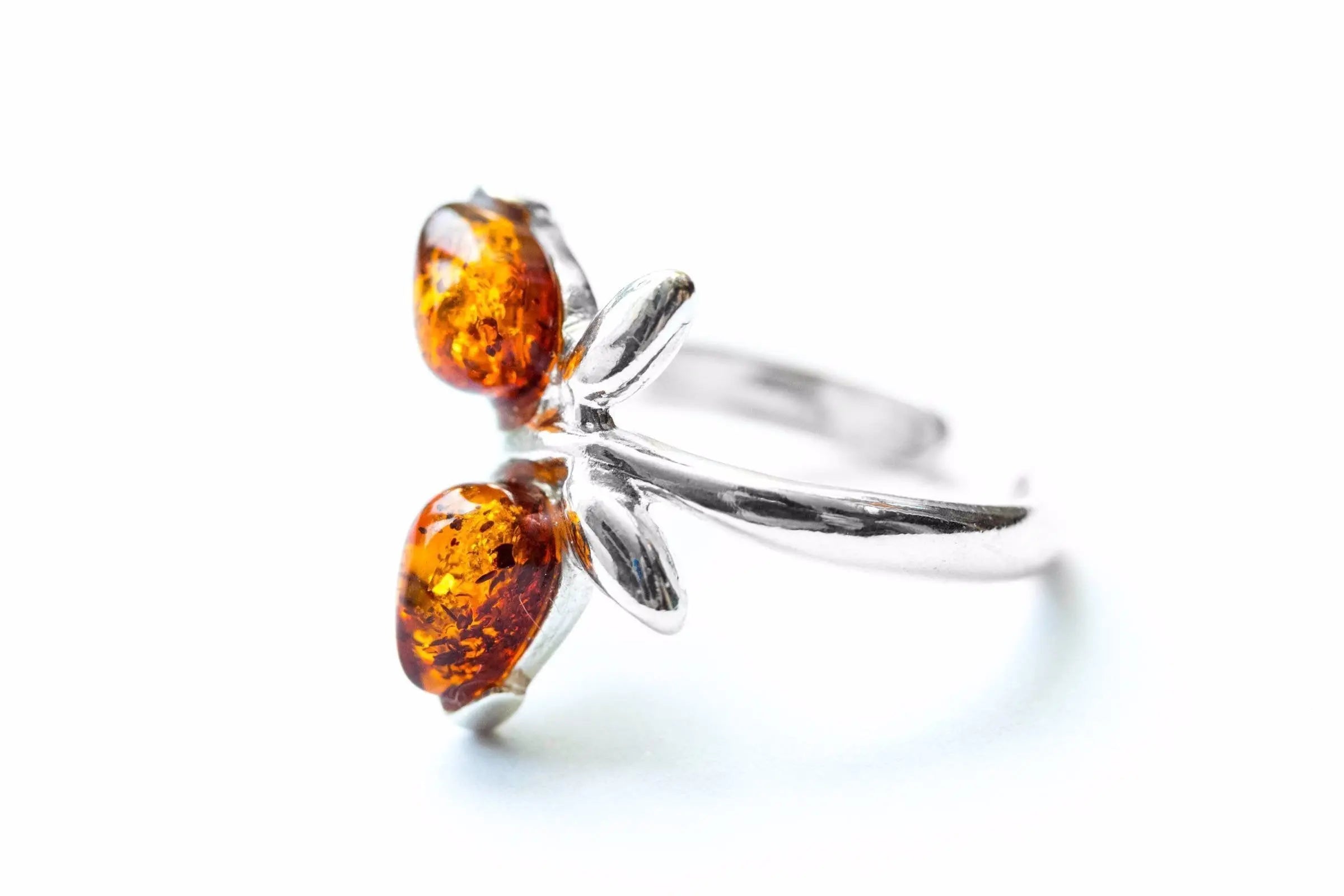 Amber Butterfly Midi Ring