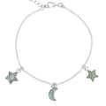 Amelia Aventurine Star & Moon Charm Bracelet | 925 Sterling Silver