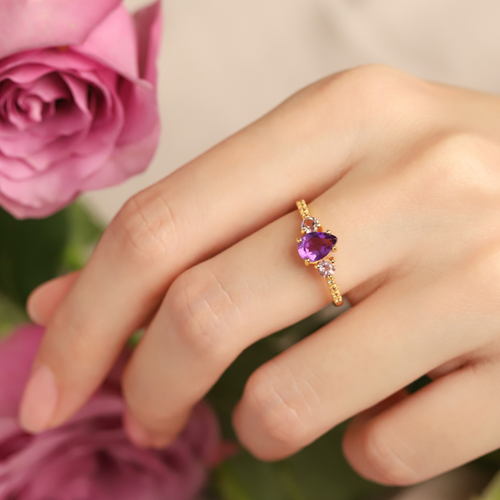 Amethyst und Lavendel-Amethyst Ring in 18k Gold Vermeil