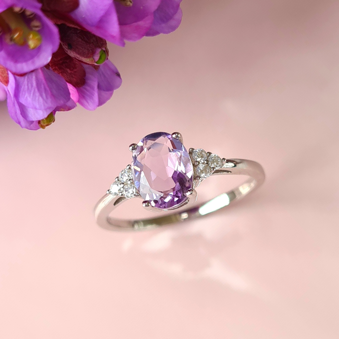 Lavendel Amethist Ring in Sterling Zilver