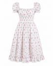 Amy Jane London Floral Print Square Neck Puff Sleeve Dolly dress