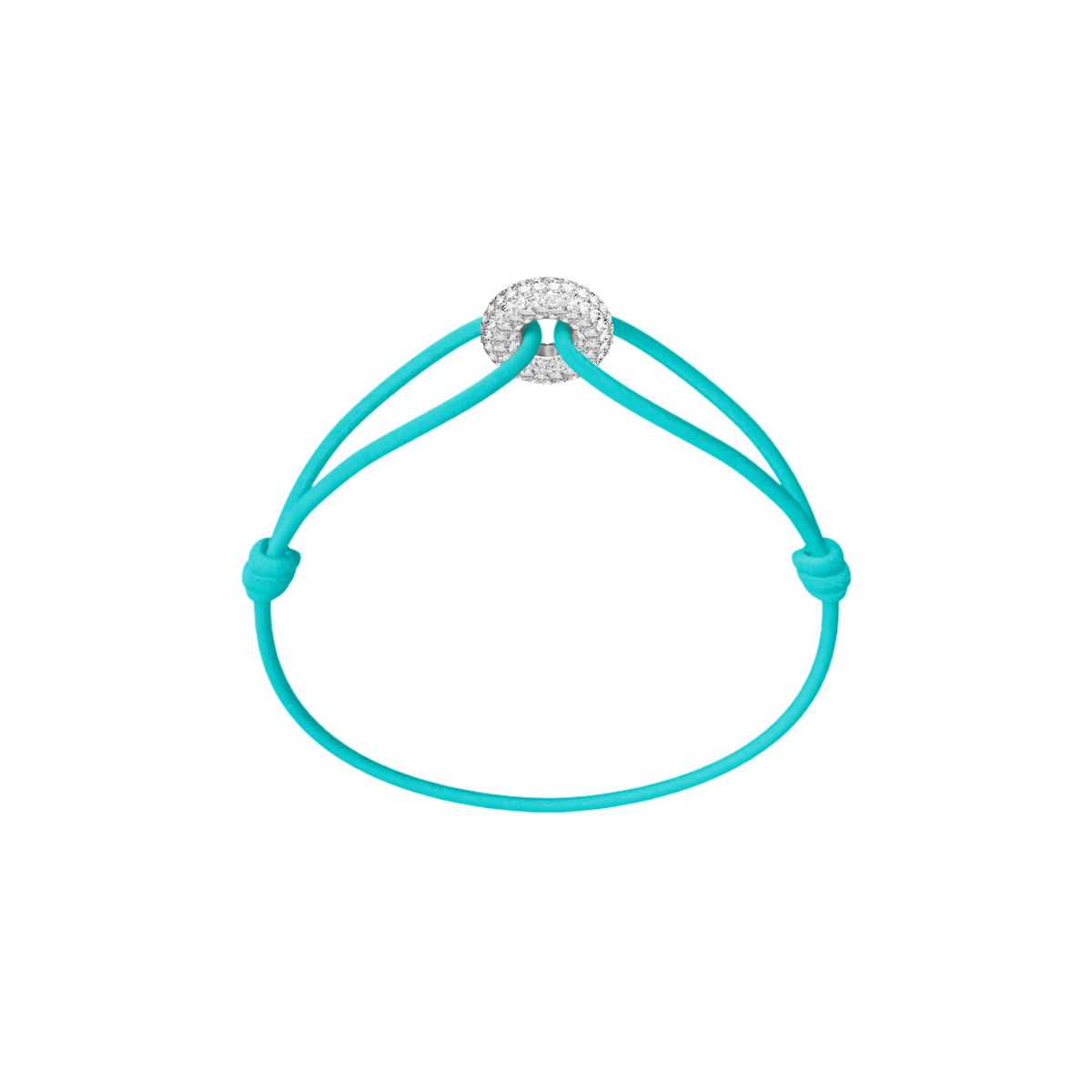 Mini Silver Soho Pavé Cord Bracelet