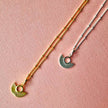 Collana a catena satellite oro con ventaglio Art Déco