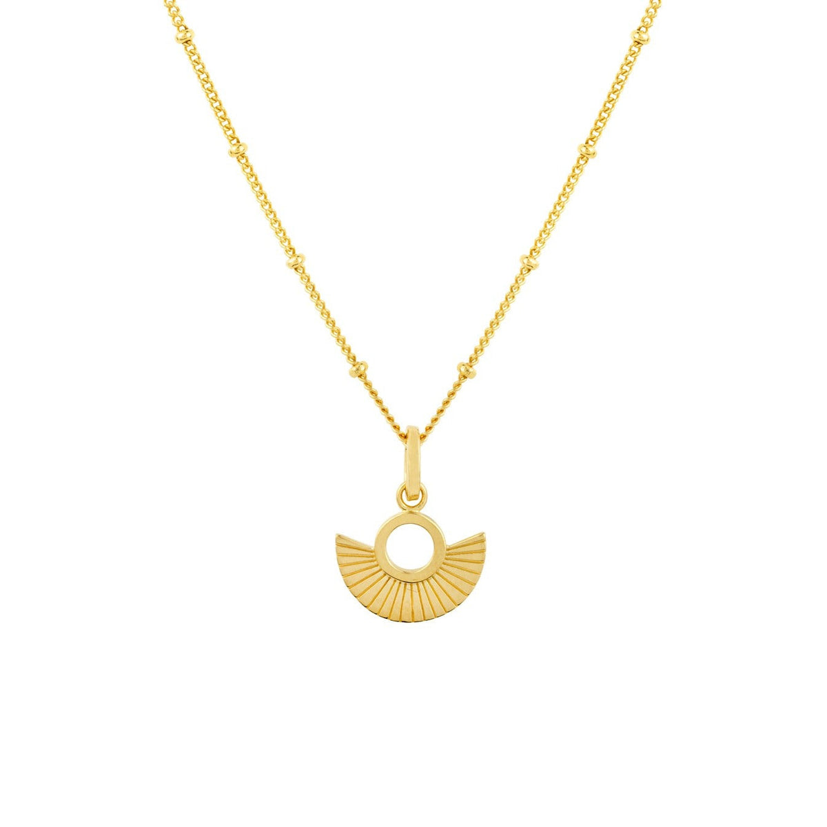Collana a catena satellite oro con ventaglio Art Déco