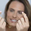 Collana a catena satellite oro con ventaglio Art Déco