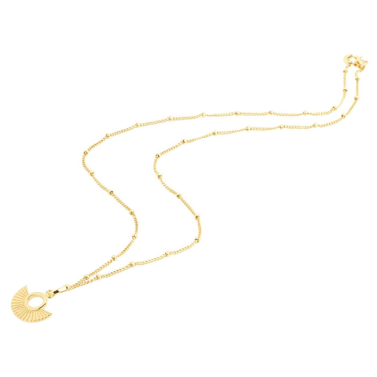 Collana a catena satellite oro con ventaglio Art Déco
