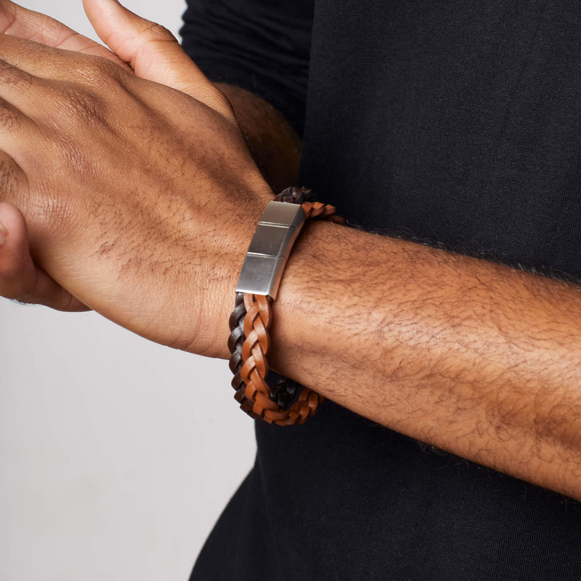 Fred Bennett Armband aus geflochtenem Leder