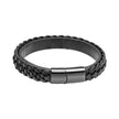 Fred Bennett Schwarzes geflochtenes Lederarmband