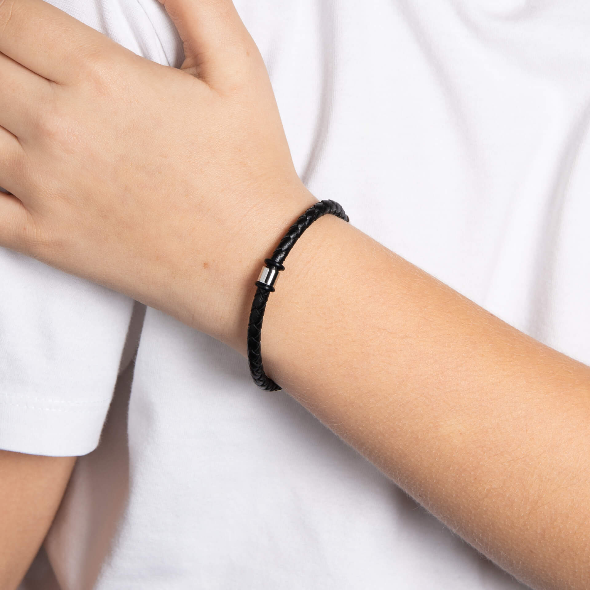 Fred Bennett Father and Son Matching Braided Leather Bracelet
