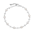 Laura Ashley Silver Hartley Check Mabe Pearl Tennis Bracelet